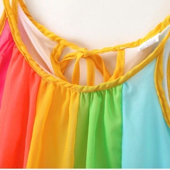 Rainbow Chiffon Sheath Sun Dress (12m-5T) - Picture 2 of 8